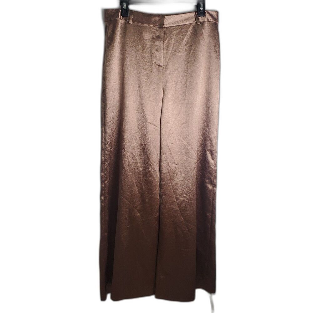 L'AGENCE Metallic Bronze Wide-Leg Pants